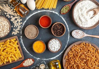 Food ingredients, flour, spices and grains
